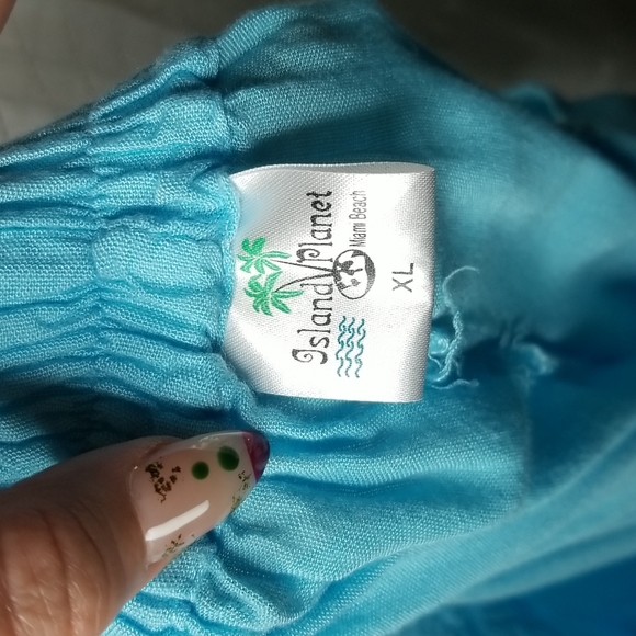 2/$25 Ocean Blue Island Planet Miami Beach Floral Embroidered Culottes SzXL - Picture 5 of 9